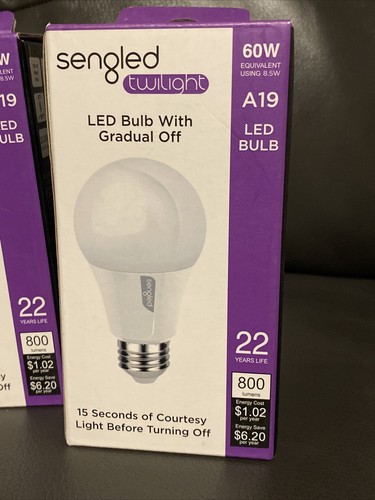 (4 Pack) Sengled TLA19ND827 Twilight LED Bulb, Soft White, 8.5 W, 800 Lumens - Picture 6 of 6