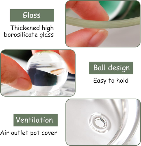 Glass Saucepan with Cover, Transparency Stovetop Pot,Dual Handles Pan with Li...
