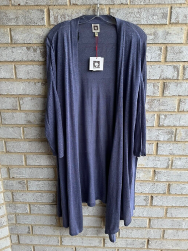 Anne Klein 3/4 Sleeve Linen Blend Open Front Cardigan Sweater Women's Size XL