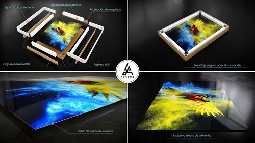 Cuadro Sobre Vidrio 90x30cm Cuadros Pared Manos Oriental Patrones Wall Art - Imagen 10 de 10