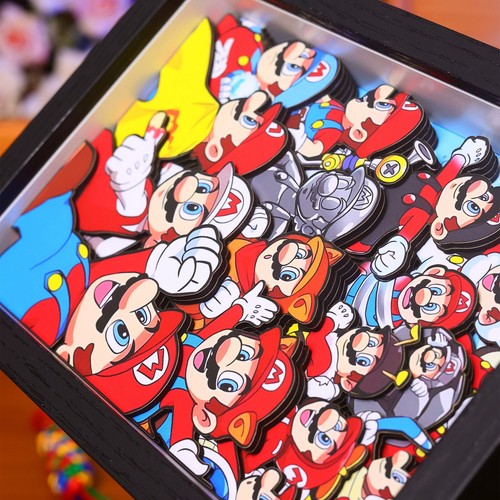 Infinite Super Mario Bros 3D Shadow Box Picture Display Frame Art Deco World Hot - Picture 4 of 8