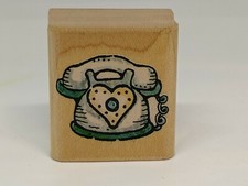 Vintage Telephone  -Wood / Rubber Stamp by Penny Black 1 x 1