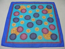Colorful Circle Patterned - Made in Japan - 28 Inch Square 100 Nylon Scarf 