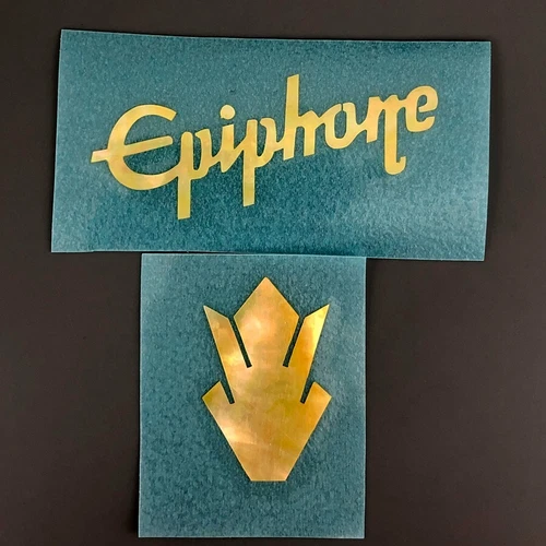 0.1 mm Thick Gold Mother of Pearl Crown Peg Head Logo For Epiphone Guitar