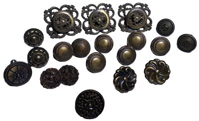 lot of 19 Brass Drawer~ Vanity~ Cabinet knobs diffrent styles