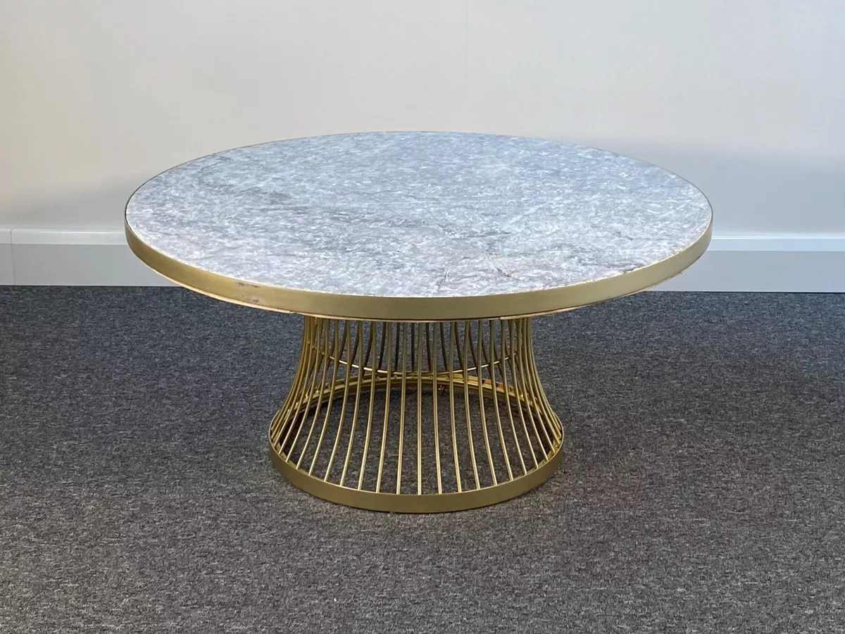 Gold pedestal coffee sale table