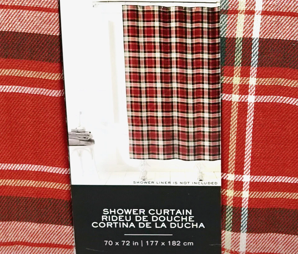 Lauren Ralph Lauren Red Plaid Shower Curtain 70 x 72" www.glwec.in