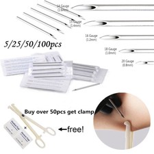 Disposable Piercing Needles Navel Nipple Ear Nose Lip Piercing Needles Kit Tool