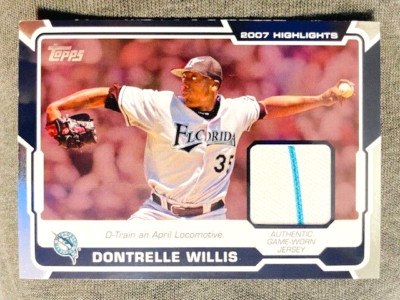 2008 Topps Dontrelle Willis 2007 Highlights Game Used Worn Jersey Relic Card