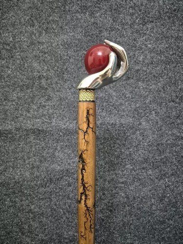 Antique Diamond Stylish Ball Head Wooden Walking Stick Cane Present Jogging's - Picture 3 of 5