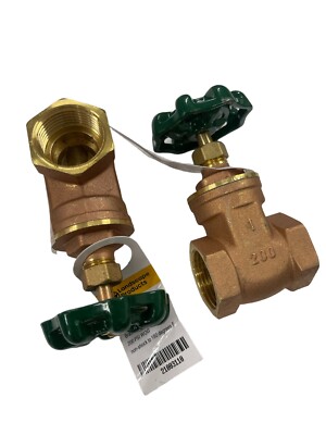 2 Pack Landscape Irrigation Products 1  Threaded Brass Gate Valves 200PSI WOG
