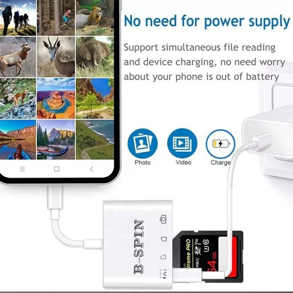 4 in 1 OTG Camera Card Reader to USB Adapter SD TF For iPhone iPad iPod Touch - Image 4 of 4