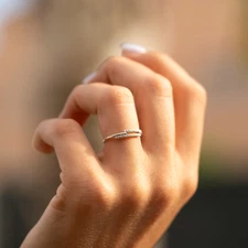 Minimalist elegant women promise ring moissanite ring 925 sterling silver rings