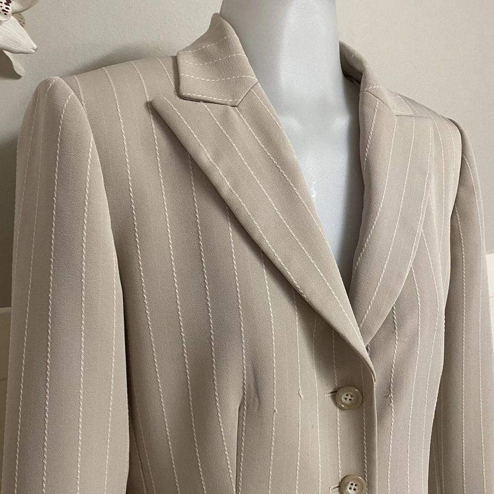 Traje Falda Stresa 2 Piezas Manga Larga Rayas Talla 6 Foto 4 de 4