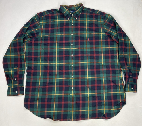 Polo Ralph Lauren Plaid Shirt Men Classic Fit 2XLT Multicolor Pony Long Sleeve
