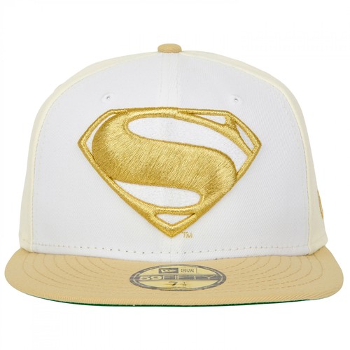 Superman Logo White Gold New Era 59Fifty Fitted Hat White - 第 2/60 張圖片