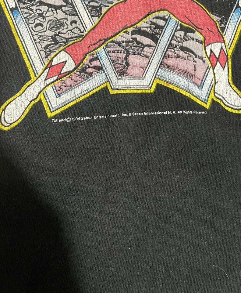 Camiseta De Colección 94 Power Rangers Promo Red Ranger Juvenil Grande EE. UU. Marvel Años 90 Y2k De Colección Foto 3 de 4