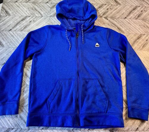 Burton Hoodie Mens Medium Blue Sweater Full Zip Outdoor Sweatshirt Snow Pockets