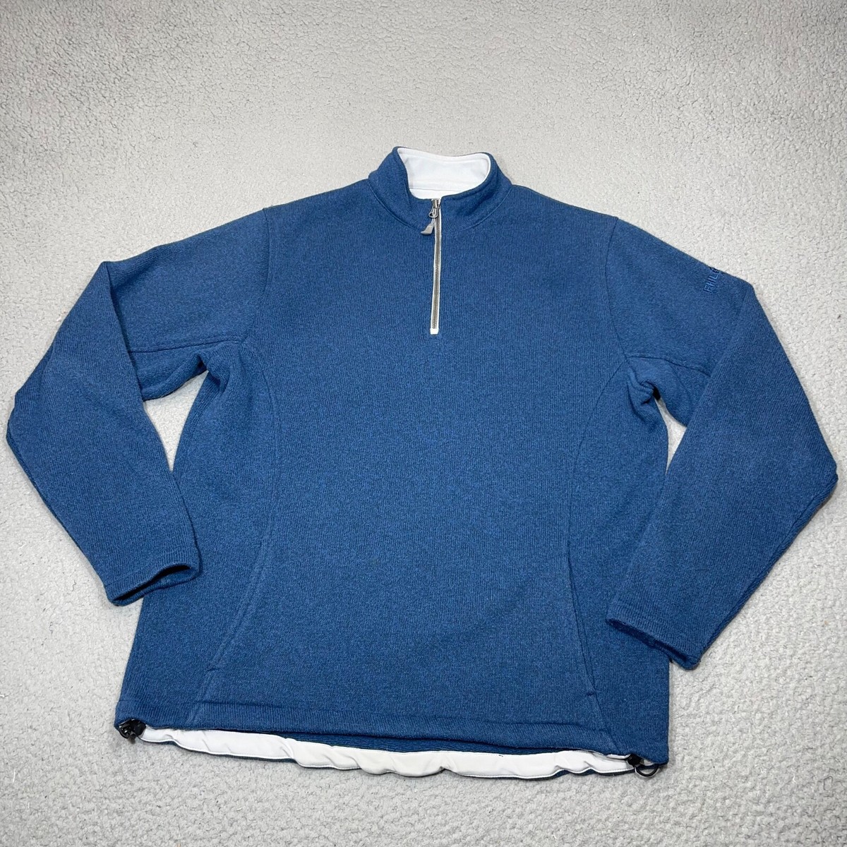 Peter Millar Sweater Mens Medium Blue Fleece Warmth Zip Golf