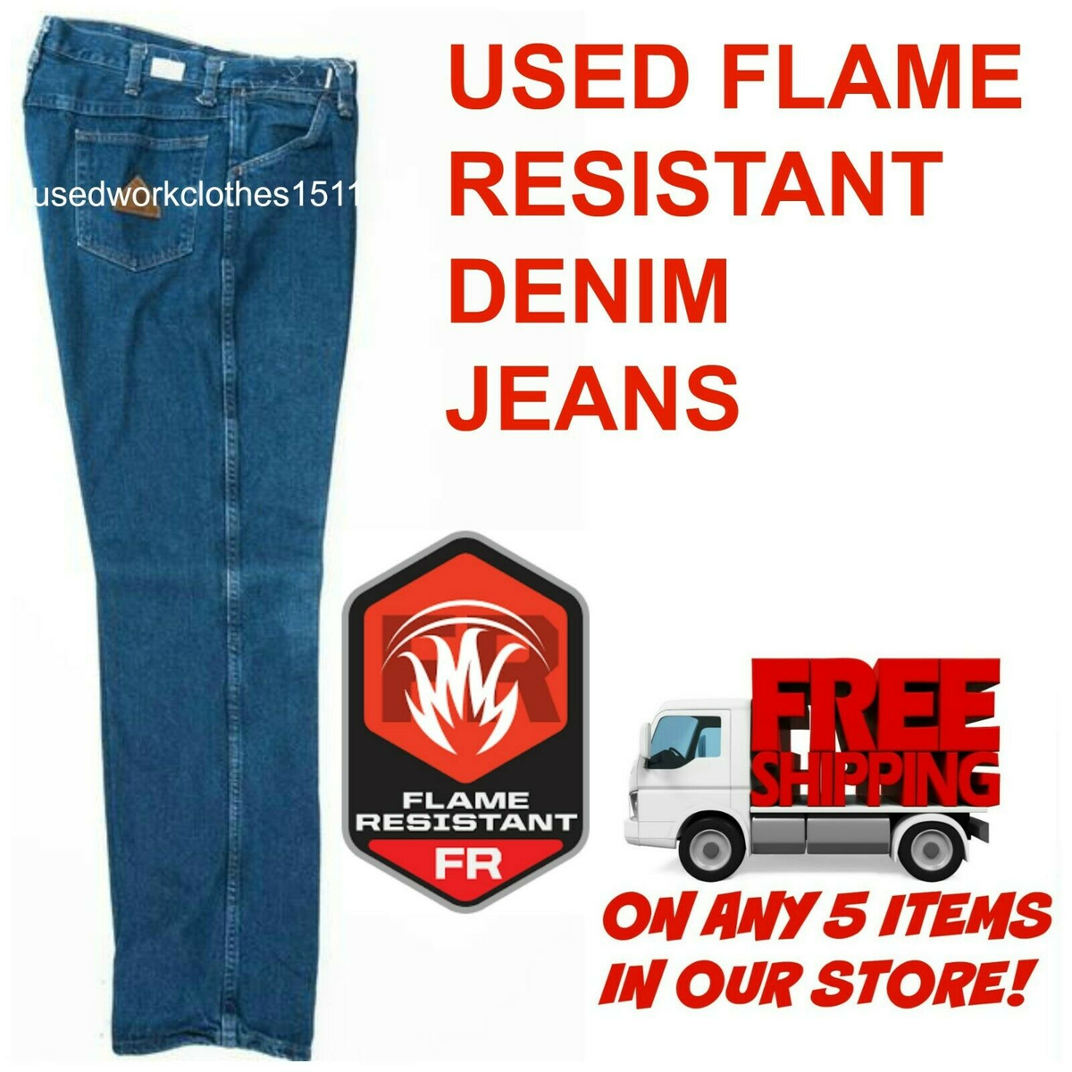 Used Flame Resistant FR Work Jeans Cintas Workrite etc. Flame