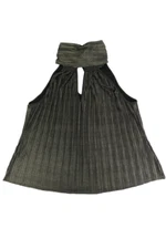 Belldini Women's Black Label Metallic Halter Tank Top (Antique Green, Medium)