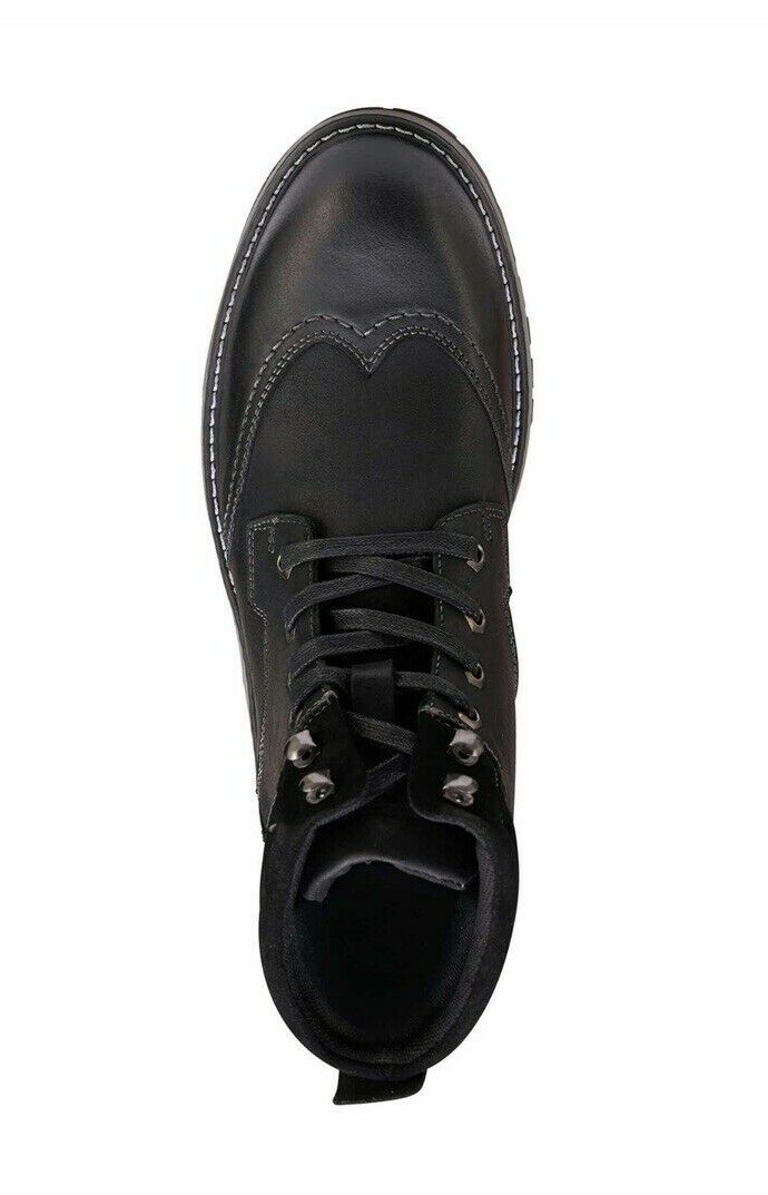 Members Only Mens Legacy Black Leather Wing Tip Lace Up  display picture 3