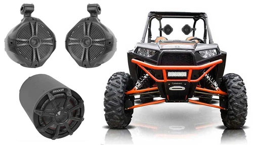 KICKER 46CWTB84 8" Subwoofer In Enclosure+(2) 8" Tower Speakers RZR/ATV/UTV