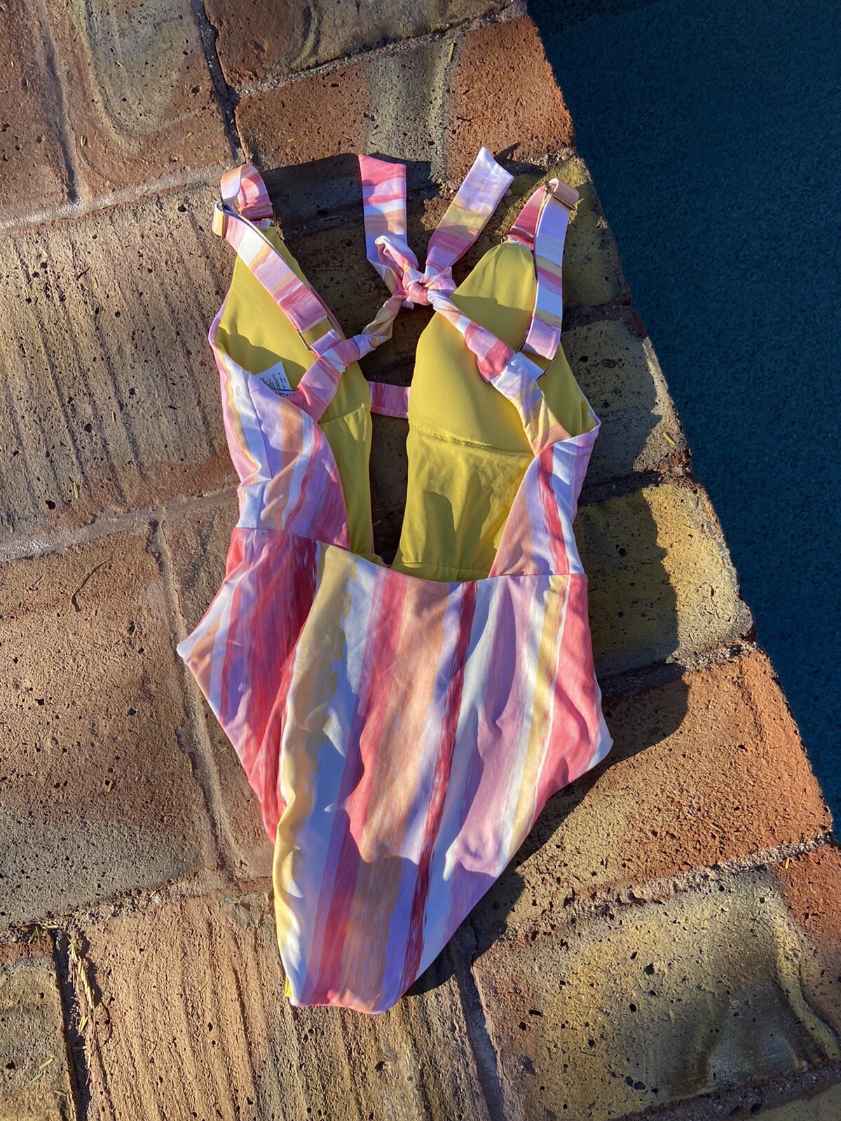 Becca Cabana Stripe One Piece Swimsuit Size L Brand New 380 Ebay