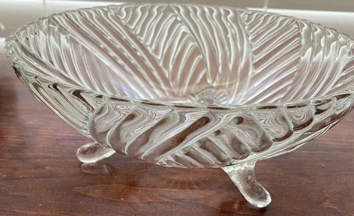 TAZÓN DECORATIVO DE FRUTA / PIEZA CENTRAL DISEÑO DE REMOLINO DE VIDRIO TRANSPARENTE - Imagen 3 de 5