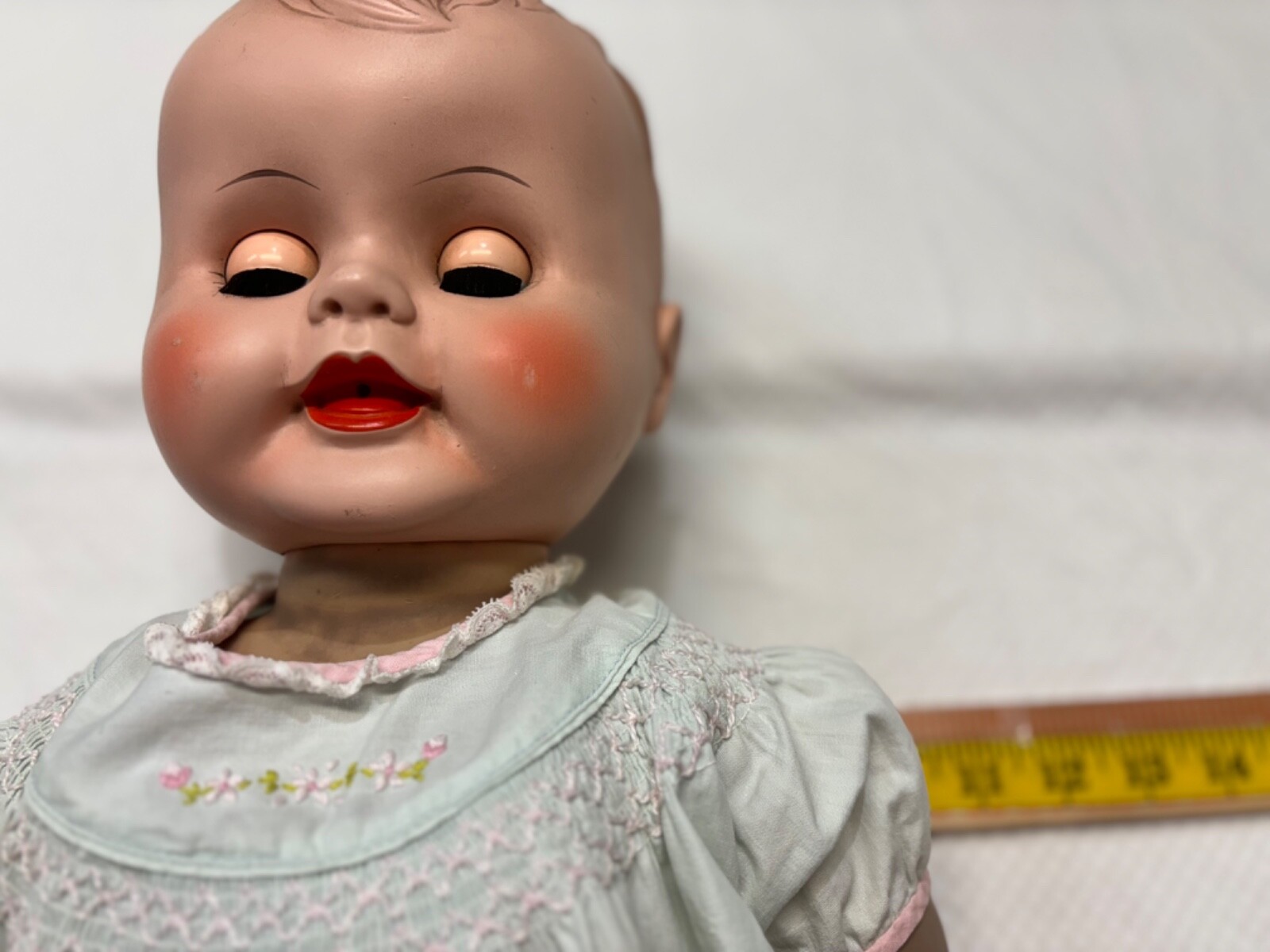 Baby Doll Vintage 1950&rsquo;s 26&rdquo;Drink & Wet  Hard Plastic Closes Green  Eyes