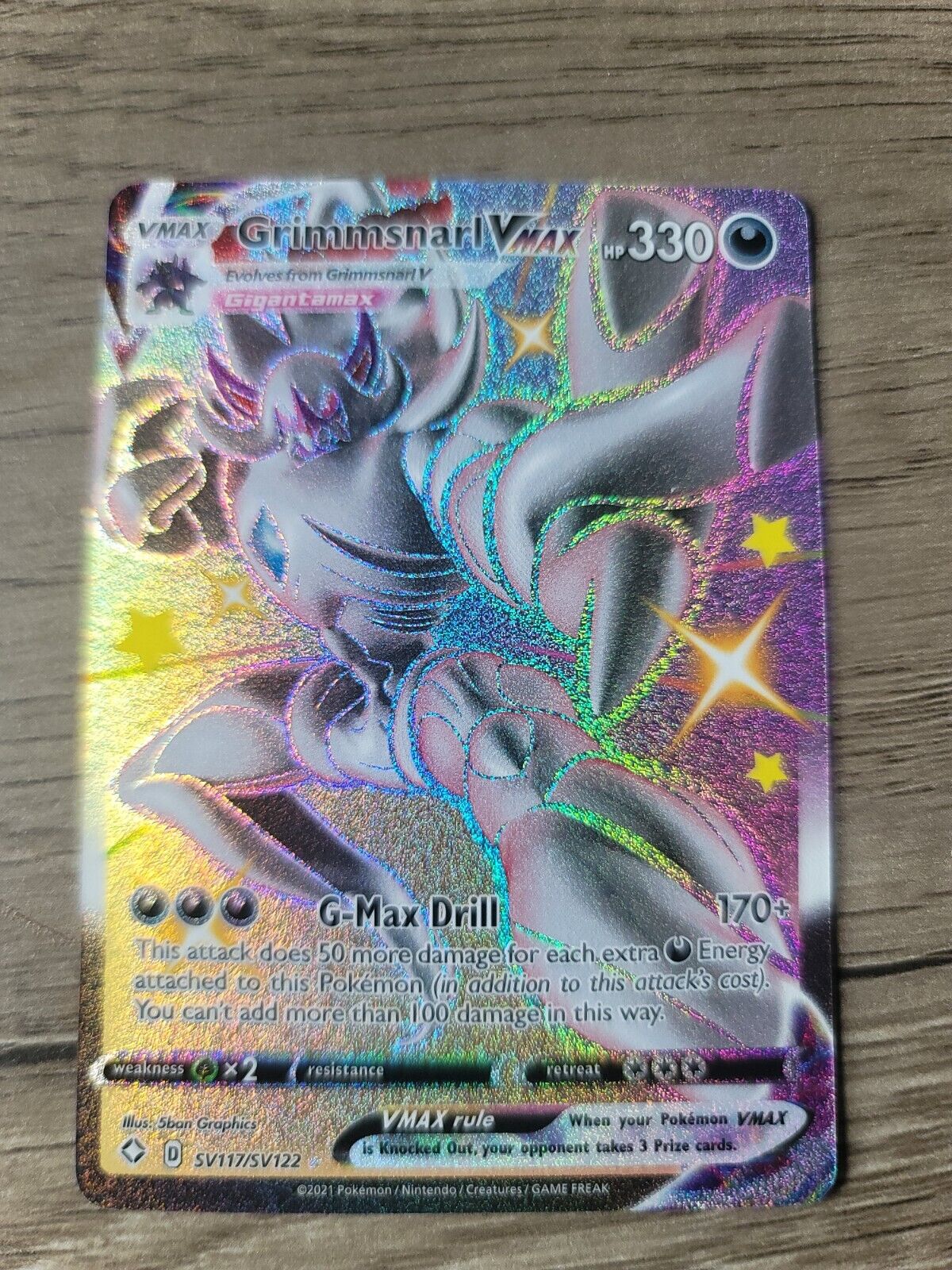 Grimmsnarl VMAX - SV117/SV122 - Shiny Holo Rare - Shining Fates - NM/M