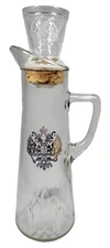 Wolfschmidt Vodka LIQUOR DECANTER PITCHER w/ Stopper Gold Eagle Crest 1960s