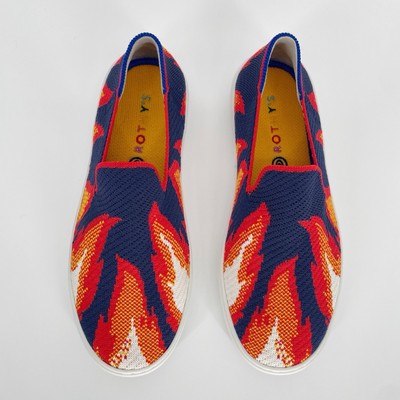 Rothy's Kids Sneaker Flames Fire Slip On Shoes Big Kid's Size 4 Boys Shoes