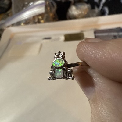 925 Frosch Ring mit Opal s 