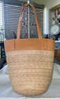 PINEDA COVALIN ‘NEW’ LARGE HAND WOVEN STRAW BAG W/ ‘LOOPS’ 4 A SCARF OR LEATHER