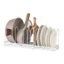 Expandable Pots and Pans Organizer Rack, Pot Lid Kitchen Cabinet Organizer 