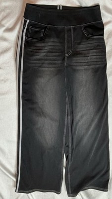 Halara Wide Leg Grey Pants M Black White Stripe