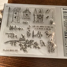 Birds And Bird Houses Stamps. Sentiments. Cardmaking Scrapbooking New.