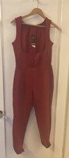 Vintage Roffe Women Size 12 Burgundy Ski Overalls Suit