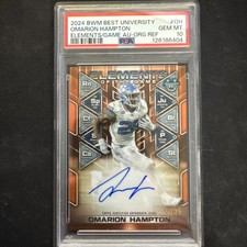 2024 Bowman Omarion Hampton Elements, Orange, On Card Auto /25 PSA 10 Pop 3