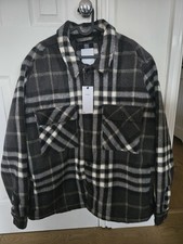 Brand new mens next size XL checked shacket Quilted Inside