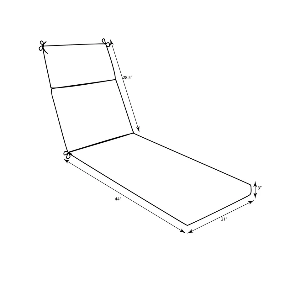 Cojín chaise salón Damasco interior/exterior espalda dividida con lazos, fibra de felpa... Foto 4 de 4