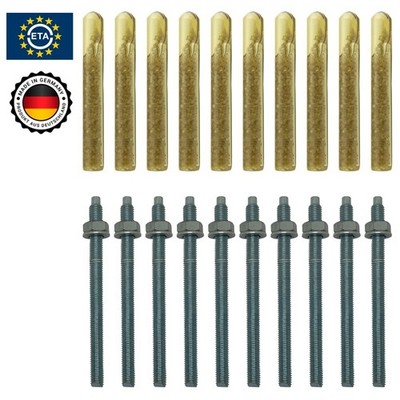 Verbundanker 10er Set Ankerstangen + Patronen M8-M20 verzinkt / Edelstahl A4