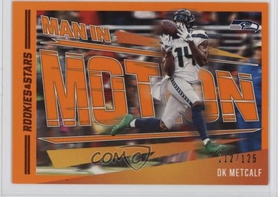 2023 Panini Rookies & Stars Man in Motion Orange 112/125 DK Metcalf #MM-10 18pg