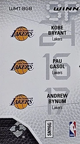 Upper Deck SPX Kobe Bryant 2008/Gasol/Bynum Winning Materials juego usado WMT-BGB Foto 4 de 4