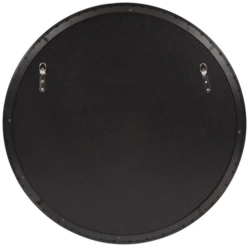 Howard Elliott Copenhagen 30" Brushed Black Round Wall Mirror - Picture 4 of 6