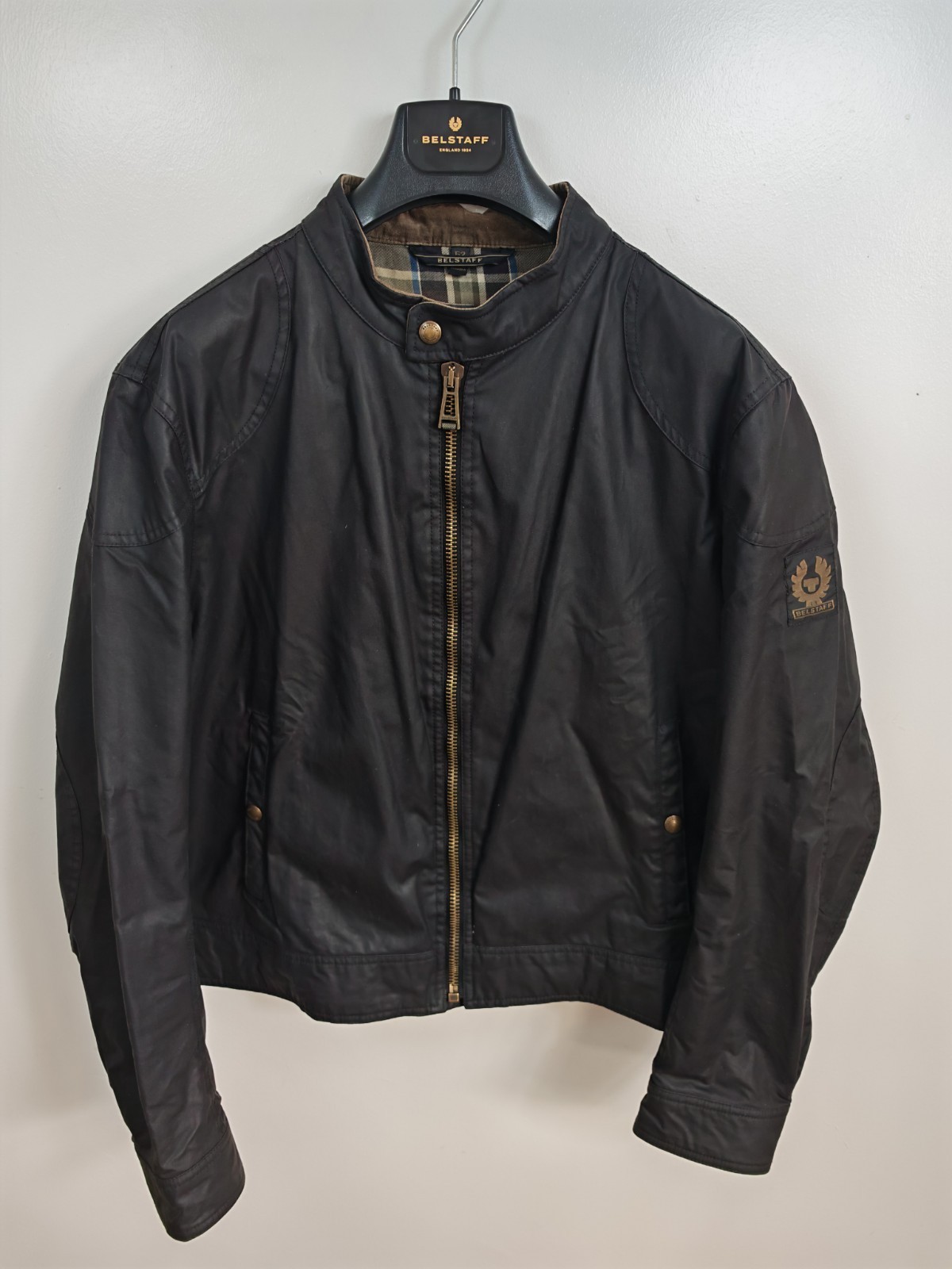 Belstaff Kelland Waxed Cotton Jacket Black Size IT 52 Moleskin Lined Full Zip image 2