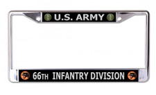 army 66th infantry division chrome license plate frame made in usa