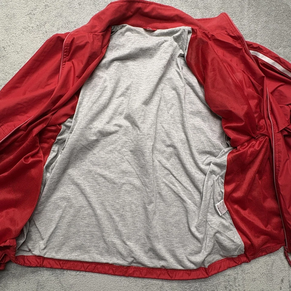 Chaqueta Coca-Cola Para Hombres 2XL Roja Blanca Cremallera Completa Cortavientos Elite Parche Logo Retro Foto 3 de 4