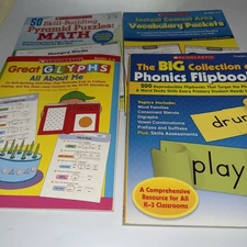 Scholastic Teaching Grades 2-3 Reading Comp,Phonics, Math 4 Book Lot